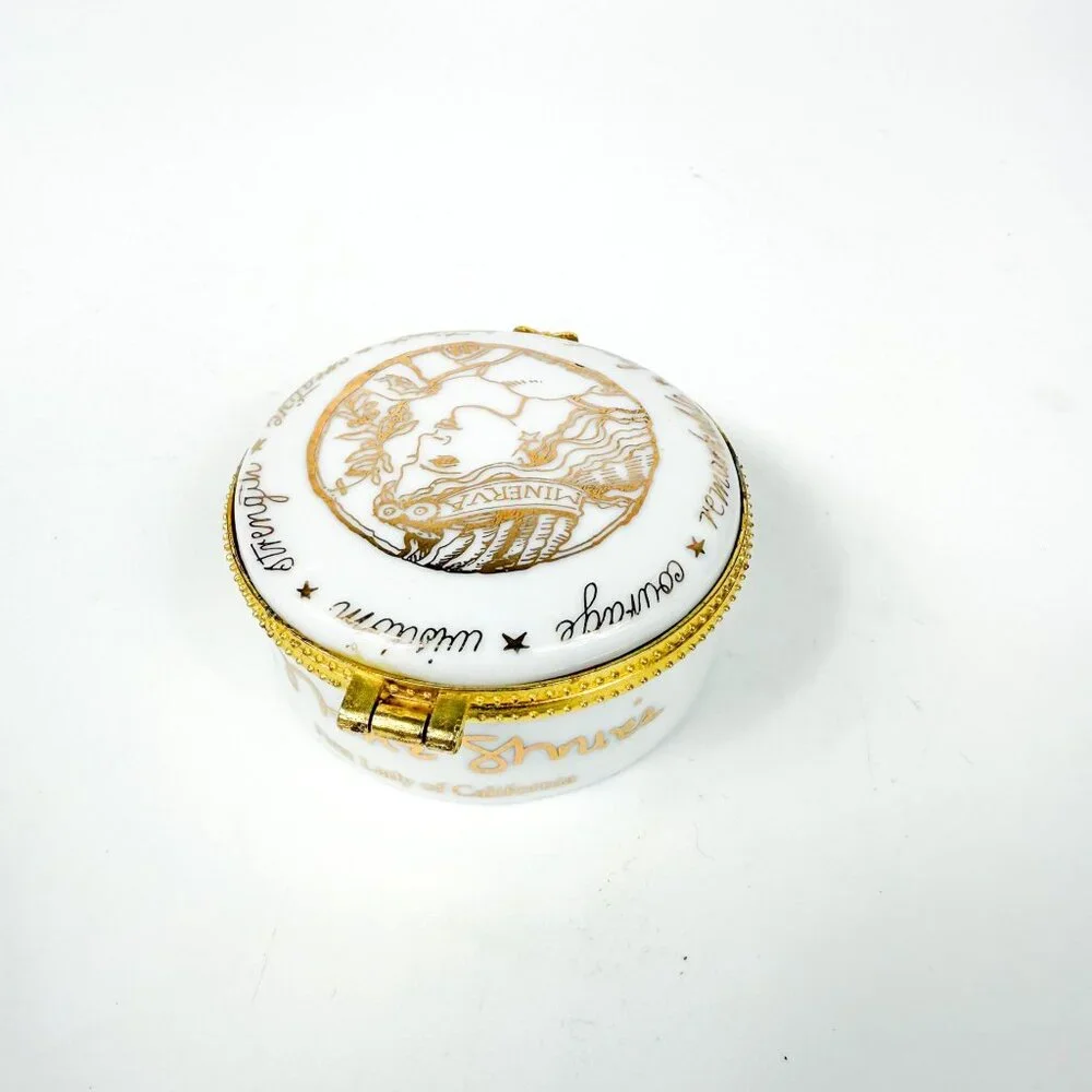 Hand- Painted 2009 Maria Shriver First 1st Lady California Trinket Box Minerva